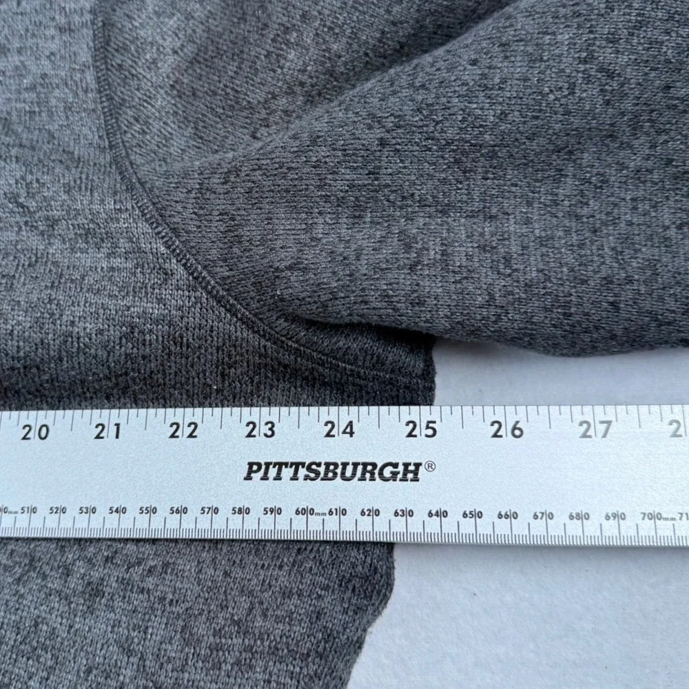 Orvis Mens Gray Sherpa Lined Quarter Zip Fleece Pullover Sweater Large‎